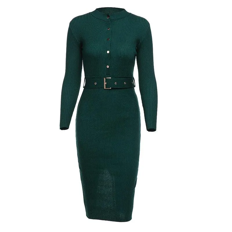 Women's Single Breasted Sweater Dress