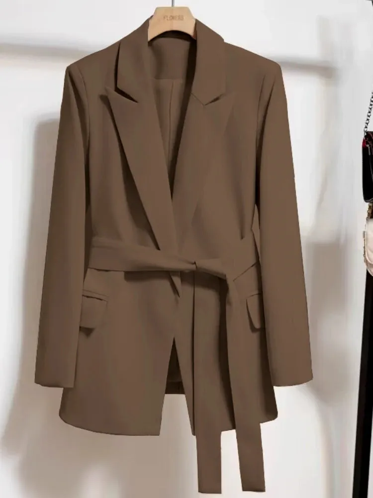 Women's Spring Slim Fit Tie Up Blazer