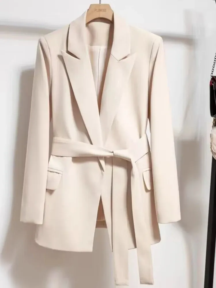 Women's Spring Slim Fit Tie Up Blazer