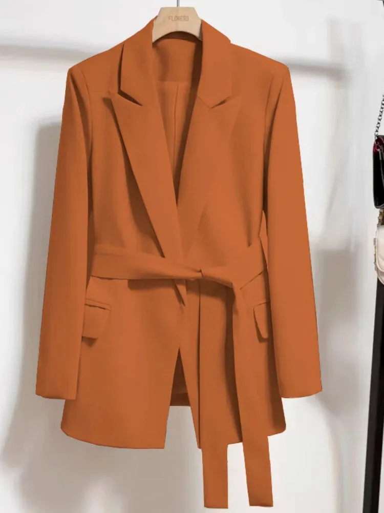 Women's Spring Slim Fit Tie Up Blazer