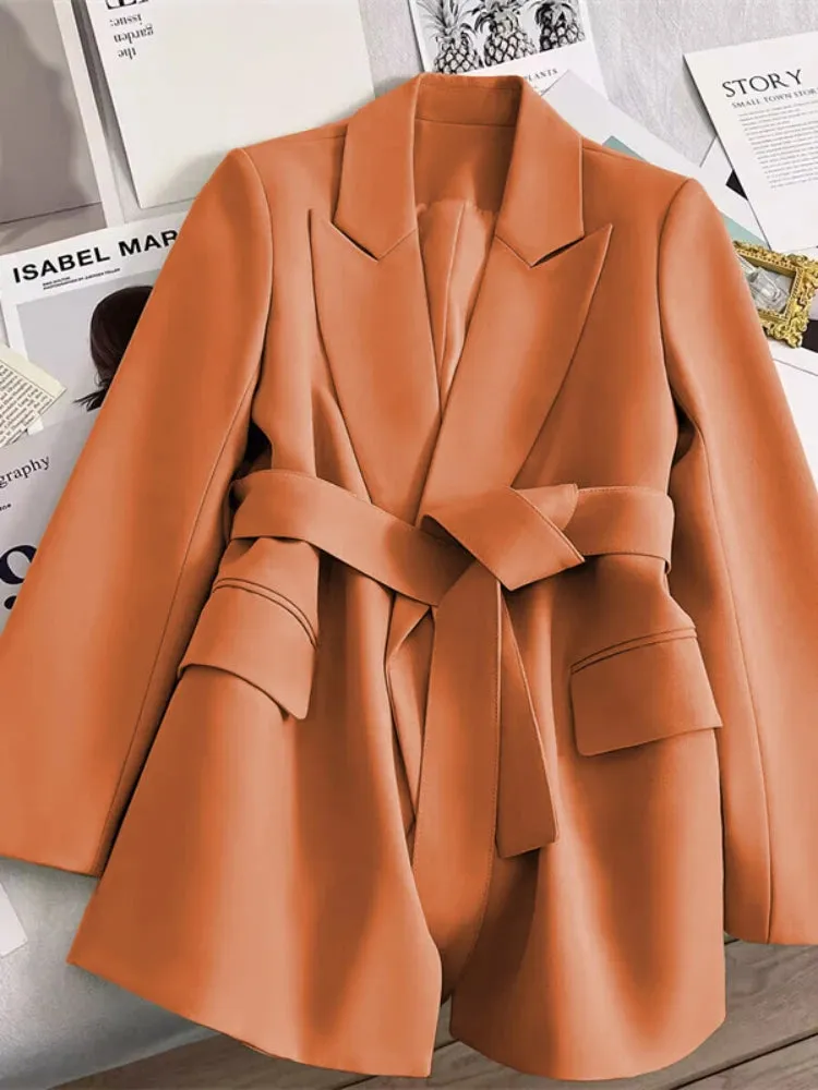 Women's Spring Slim Fit Tie Up Blazer
