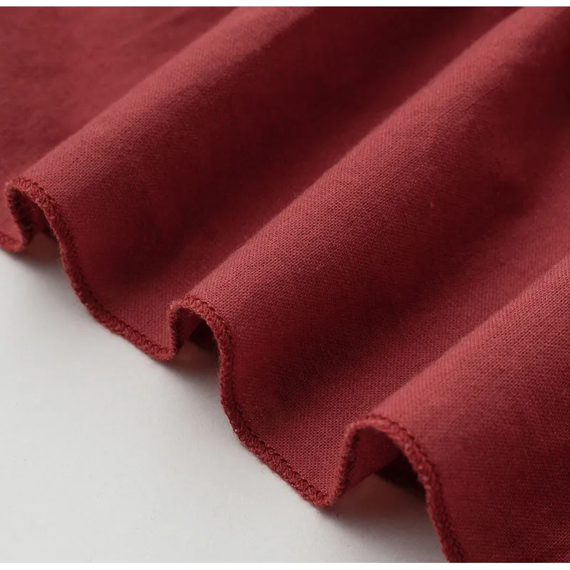 Women's Summer Casual Linen High-Waist Ruffled Long Dress