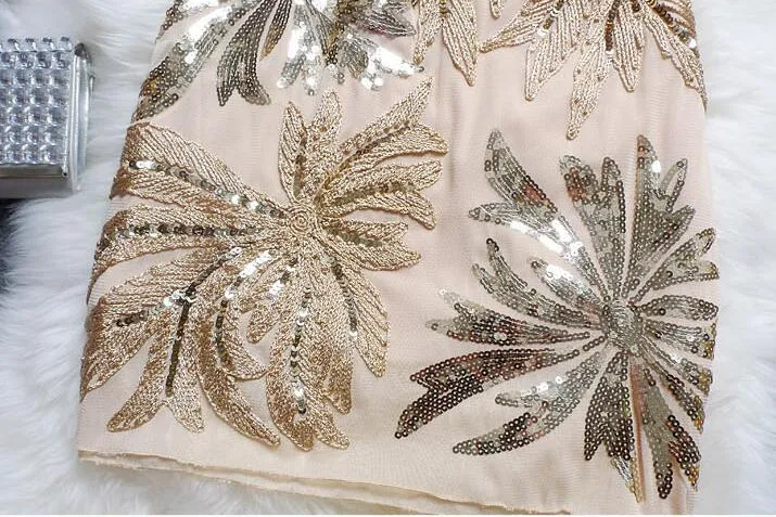 Women's Summer Vintage Sequined Floral Dress