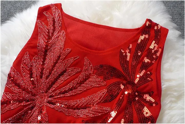 Women's Summer Vintage Sequined Floral Dress