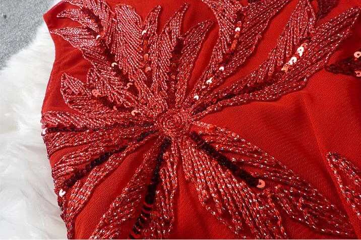 Women's Summer Vintage Sequined Floral Dress