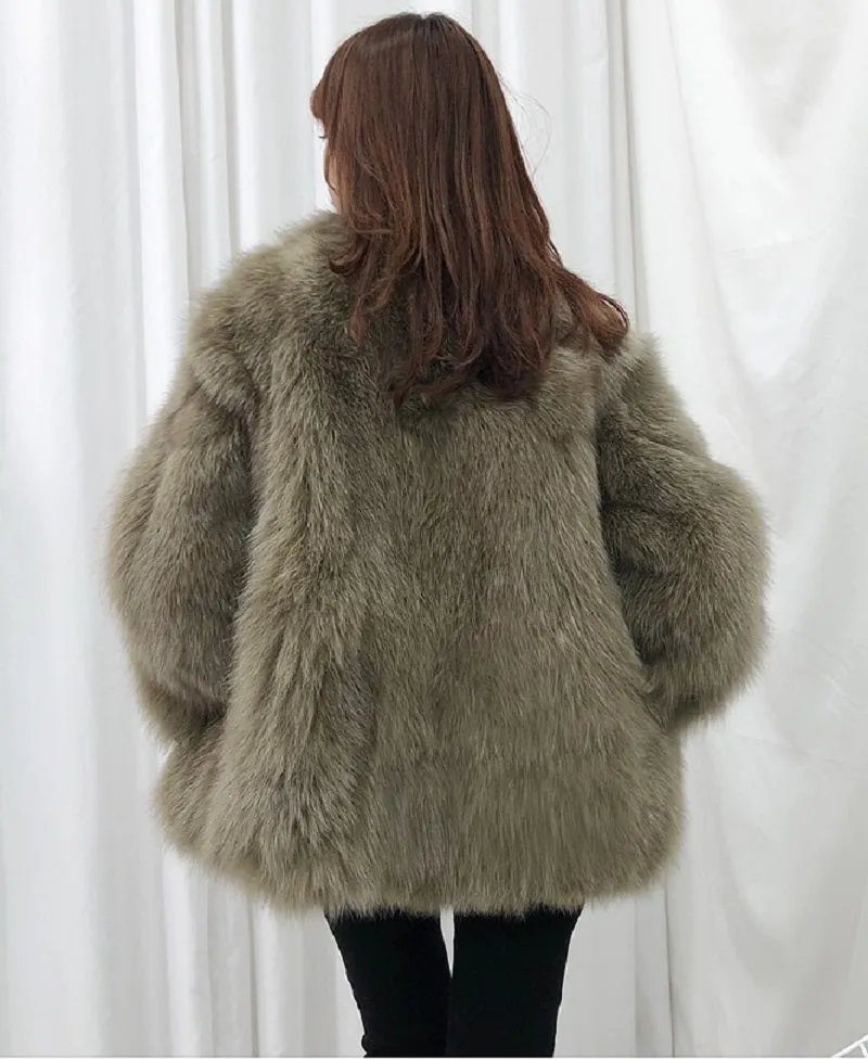 Women's Winter Casual Short Thick Parka With Fox Fur