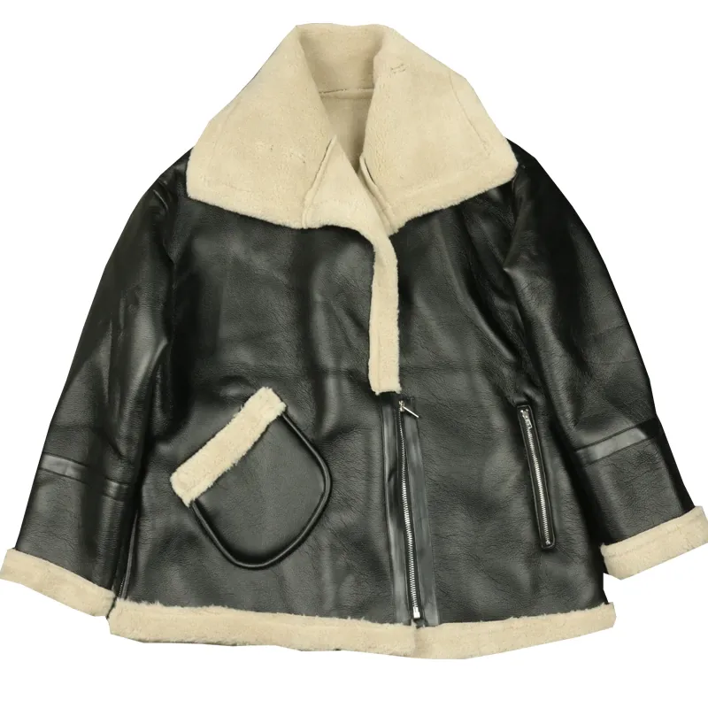 Women's Winter Warm Faux Sheepskin Short Coat With Fur